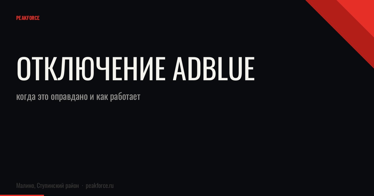 Отключение AdBlue: когда это оправдано и как работает