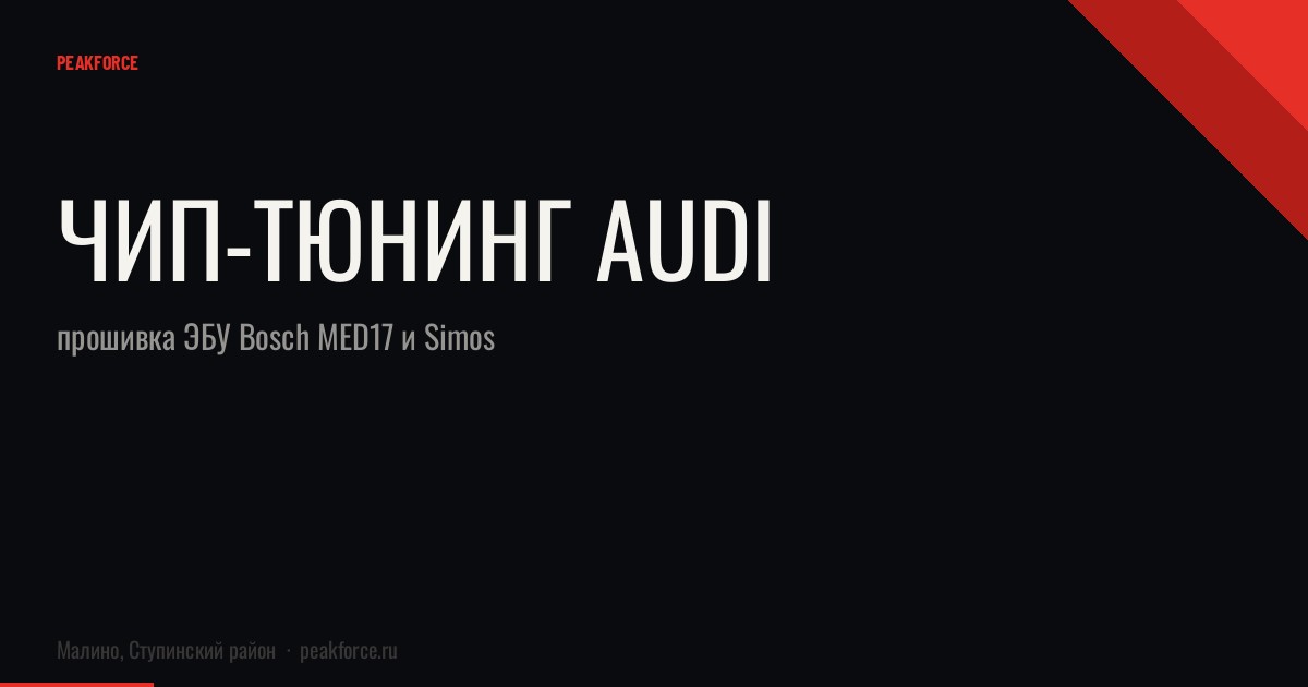Чип-тюнинг Audi: прошивка ЭБУ Bosch MED17 и Simos