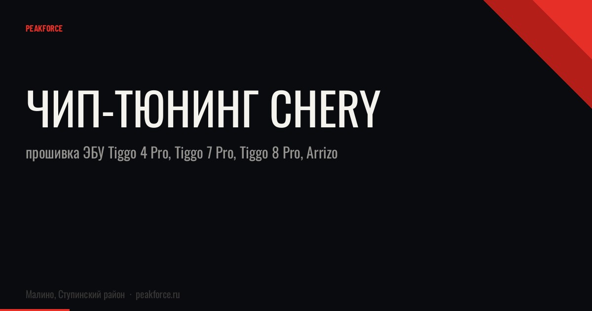 Чип-тюнинг Chery: прошивка ЭБУ Tiggo 4 Pro, Tiggo 7 Pro, Tiggo 8 Pro, Arrizo