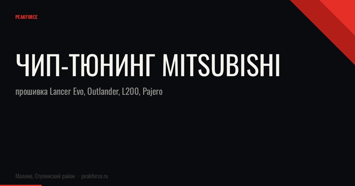 Чип-тюнинг Mitsubishi: прошивка Lancer Evo, Outlander, L200, Pajero