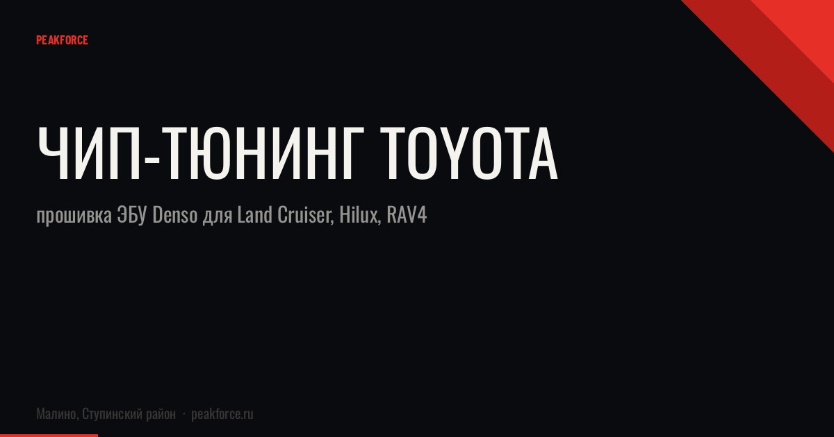 Чип-тюнинг Toyota: прошивка ЭБУ Denso для Land Cruiser, Hilux, RAV4