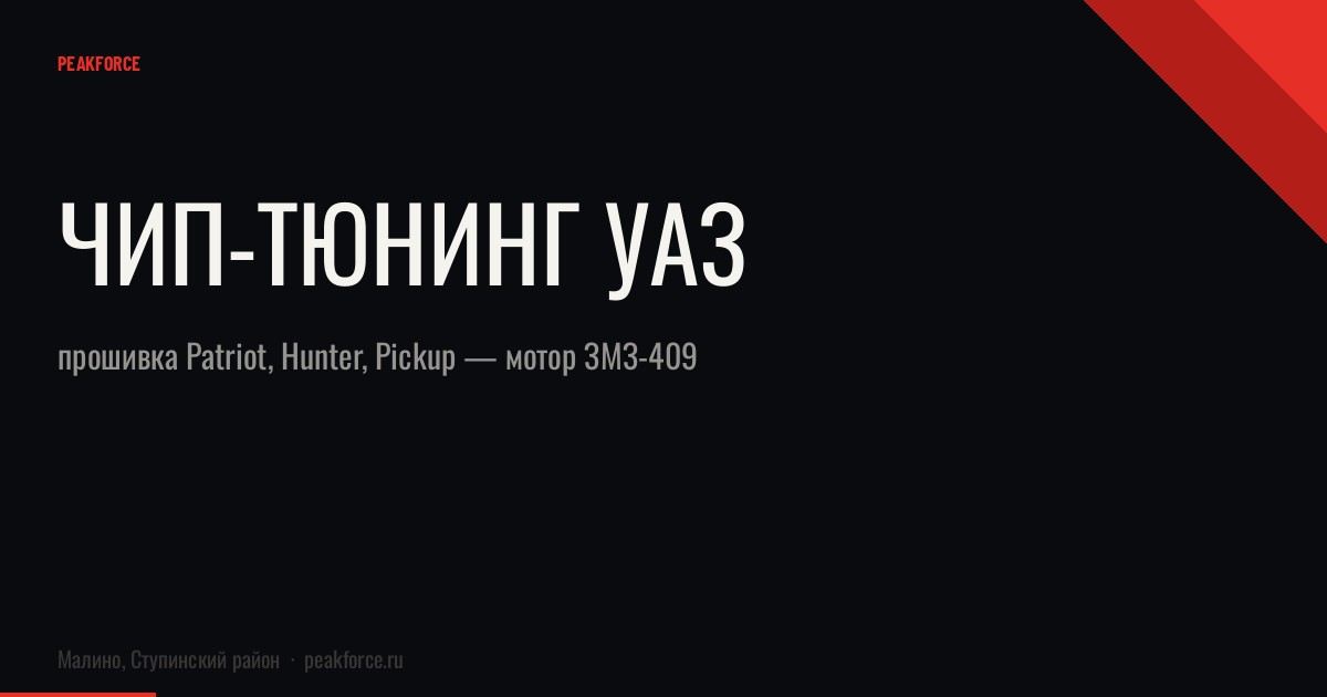 Чип-тюнинг УАЗ: прошивка Patriot, Hunter, Pickup — мотор ЗМЗ-409