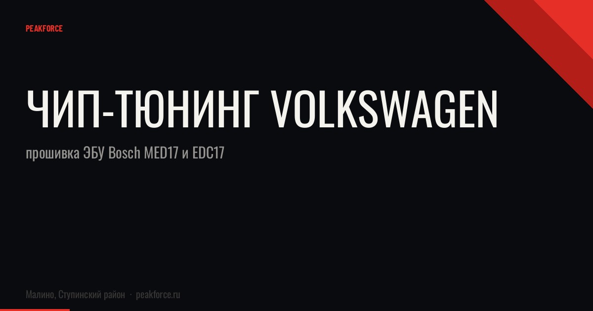 Чип-тюнинг Volkswagen: прошивка ЭБУ Bosch MED17 и EDC17