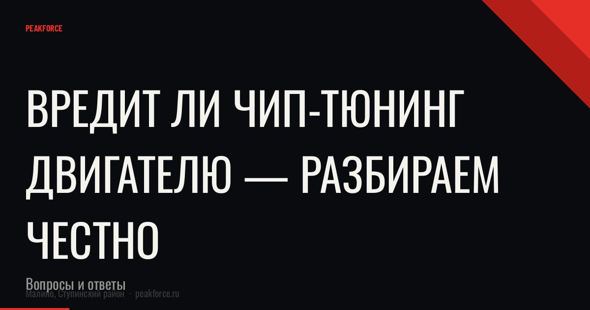 Вредит ли чип-тюнинг двигателю — разбираем честно
